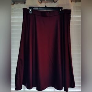 Dress Barn Midi Skirt Burgundy Size L
